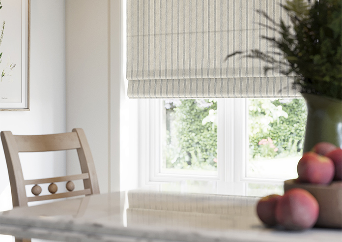 Emily Bond George Stripe Print, Charcoal - Roman Blind - Image 5